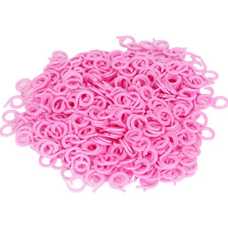500 stk. plastik strikke markører pink tælle split ring hækling låsning sy tilbehør S