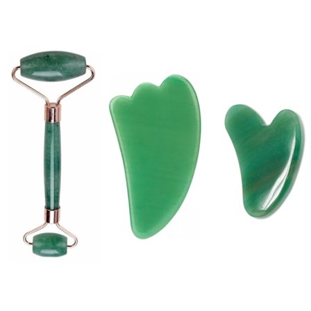 Aito Gua Sha -mineraalikivi - 3 in 1 -setti