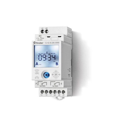 Finder 12A282300000 Kopplingsur 16A, 110...230VAC/DC, Strömbrytare & vägguttag