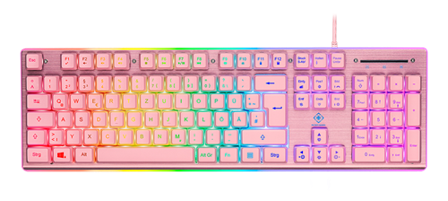 Deltaco PINK LINE PK75 membrane keyboard RGB backlight DE