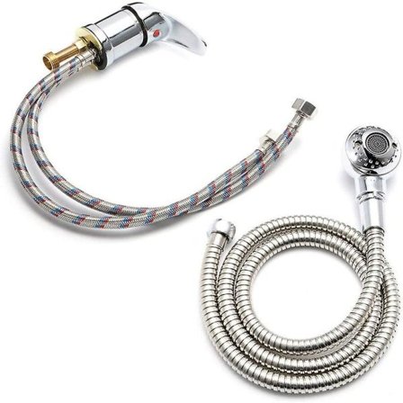 Shampoo seng vandhane vask varmt og koldt vand hane kontakt med tilbehør til stansning af bruseslange