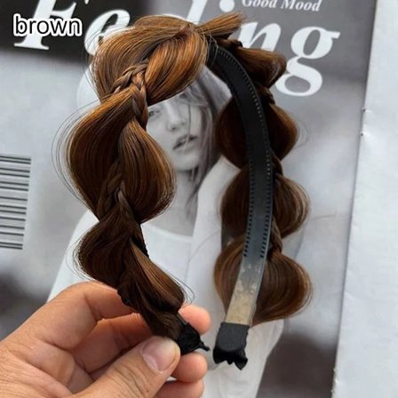 Flettet Hårbånd Fiskebeinsfletter BRUN brun