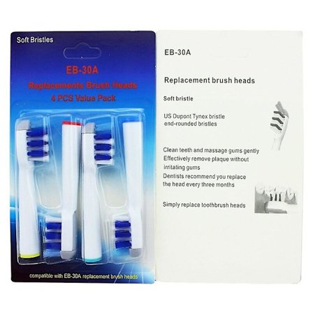4 kpl/setti Sähköhammasharjan Vaihtopää Hammasharjan Pää Oral B Sähköhammasharjalle Suuttimet Pehmeät Dupont-Harjakset SB-17A Hammasharjat