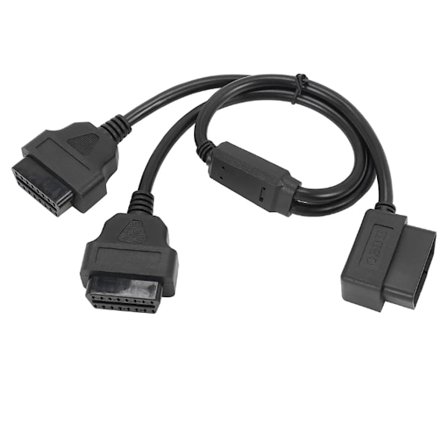 50CM Y-formad OBD 2 OBDII Splitter Adapter Kabel Hane till Dubbel Hon OBD2 Diagnostikverktyg Bilanslutningskabel, Förlängningskabel