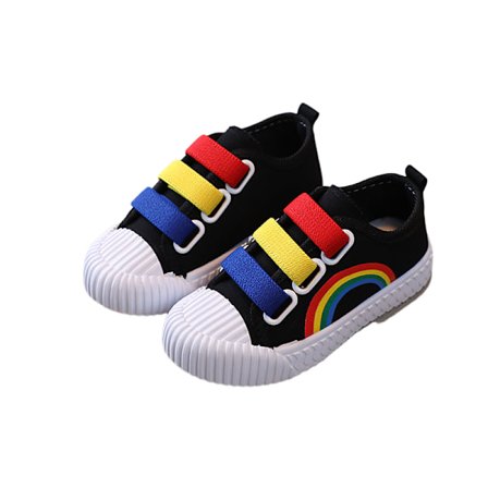 Barn Canvas Skor Vår & Höst Flickor Vita Skor Regnbåge Enskilda Skor Hundra Pojkar Skor Skridskor Baby