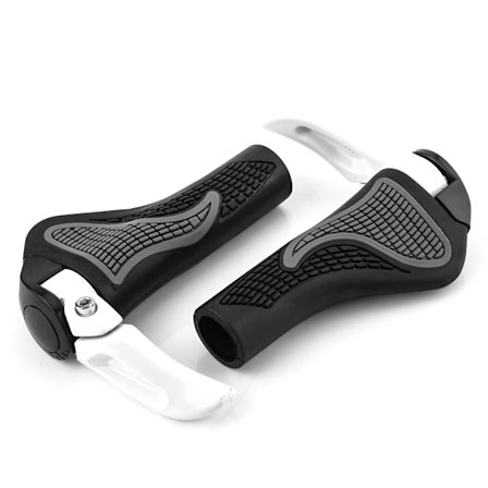 2 stk. mountainbike cykel komfortabelt styr gummigreb Stangende (hvid)