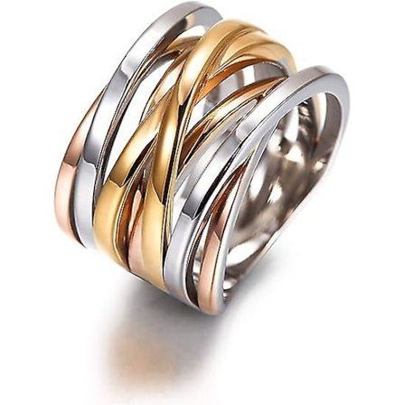 Flettede Ringforstærkere til Kvinder Statement Ring Sølv Guld Rosaguld Belagt Ring Gravering Tilpasset Personlig (6-flerfarvet)