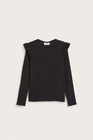 Kappahl | Ribbestrikket, langermet topp | Svart