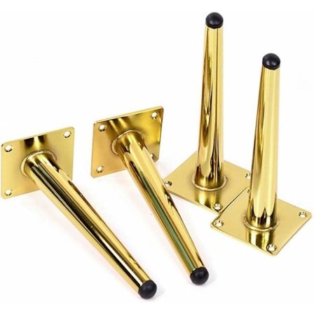 4 stk. skrå bordben i metal, kegleformede møbelben, 201 rustfrit stål