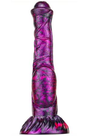 Metallic Fantasy Dildo Jumbox Purple/Black 24 cm Dragon dildo - Blushme.se