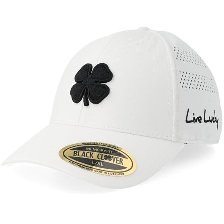 Black Clover - Vit Keps - Lucky Heather Laser 1 Hat White Flexfit @ Hatstore
