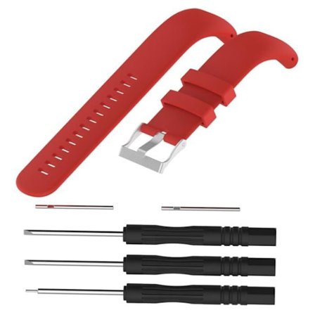 Vacker ersättningssilikonrem med verktyg för Suunto Core Sports Watch(röd)