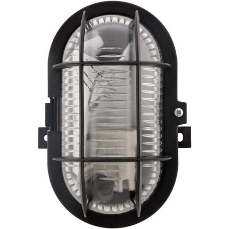 *Ovalt vindu 60W IP44 E27 Klasse II Svart*