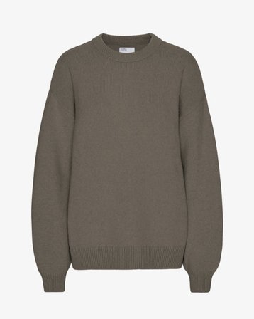 Oversized Merino Wool Crew - Dusty Olive