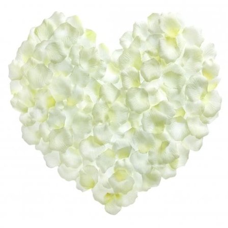 Rosenblade i stof 500 stk - Hvid