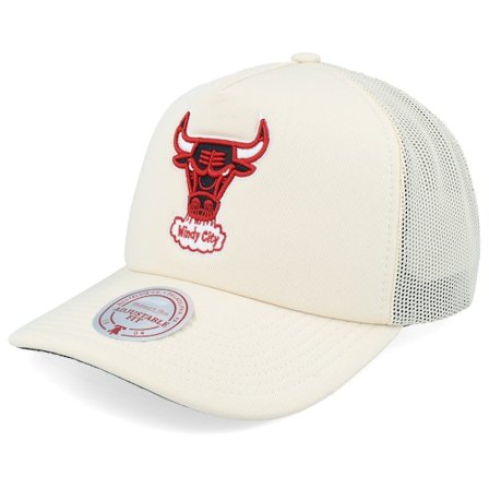 Mitchell & Ness - Beige trucker Czapka Z Daszkiem - Evergreen Off White A-Frame Trucker @ Hatstore