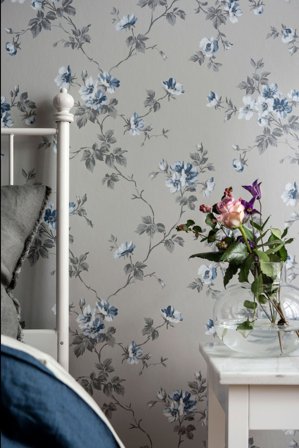 Duro Kristina 387-04 Tapet Duro 1900 Gråblå, Färg & tapeter