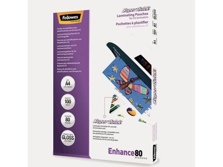 Fellowes Laminat A4 80mic Quick 100/fp - Lyreco - Kontorsmaskiner - Laminering - Laminat - A4