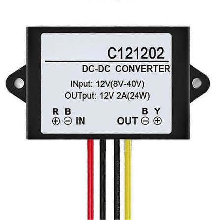 C121202 DC 12V till DC 12V 2A Vattentät Spänningsregulator Stabilisator Adapter [DB]