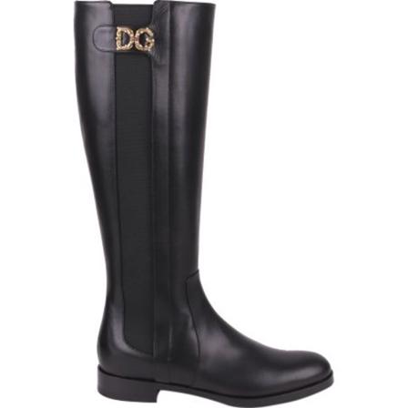 Dolce & Gabbana, Harley Boots Zwart, Dames, Maat:36 EU,leather