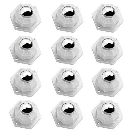 12 Självhäftande Möbelhjul Kraftiga Hjul Svängbara Hjul med Skruvar för Små Möbler, Förvaringslåda, Hyllor (Vit)