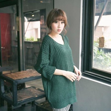 Mode Løstsiddende Trøje Rund Hals Dame Trøjer