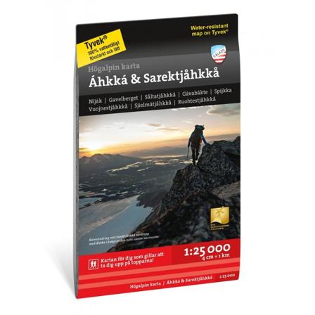Calazo förlag Högalpin karta Áhkká & Sarektjåkkå 1:25.000 literature Black OneSize
