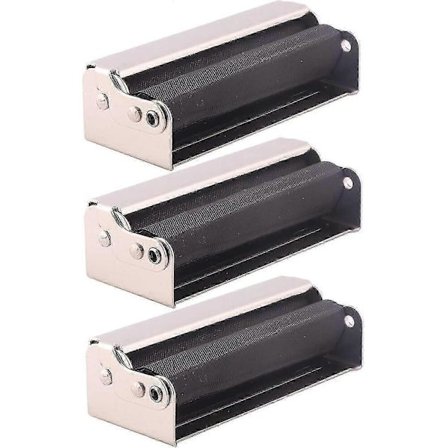 3-delat 78mm Rullmaskin Cigarettrullmaskin Cigarettmaskin Svart Metall Cigarettrullmaskin Svart Automatisk Cigarettrullmaskin