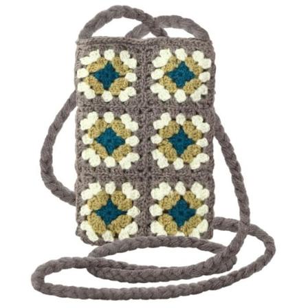 Vävd telefonväska Rutmönster SquareWeave Series Brun
