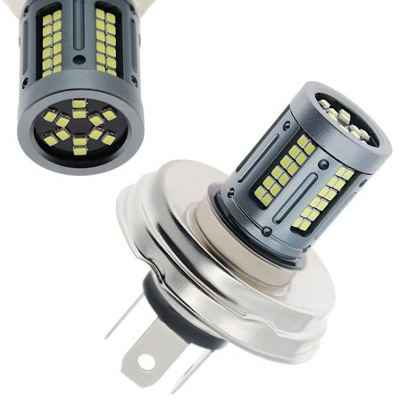 To P45t R2 66SMD LED-frontlykter for motorsykler, integrert fjern- og nærlys, egnet for scootere/mopeder, hvit 6000k, 6V/12V -bp