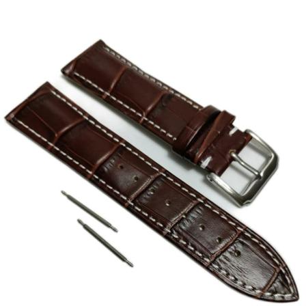 Äkta Läder Vattentätt Klockarmband I 16mm M 2 Sprintar . Brun Brun