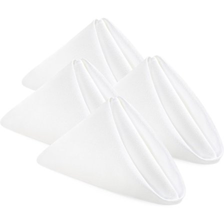 Tøy servietter – 24-pakning, gjenbrukbare (Hvit, 43 x 43 cm)