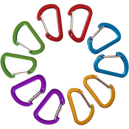 10 stk. nøgleringklips Mini karabinhage - 1 5/8 tommer lille aluminium