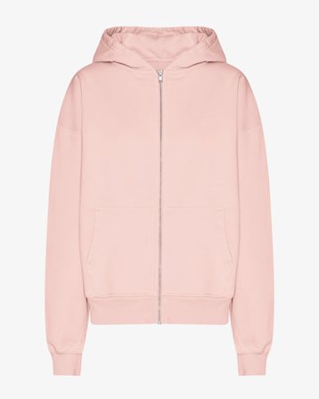Organic Oversized Zip Hood - Faded Pink