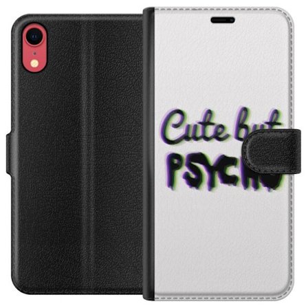 Kompatibel Tegnebogsetui til Apple iPhone XR Rainbow-farvet legetøjsfigur med et glad ansigt og farverige cirkler i en legesyg studieillustration