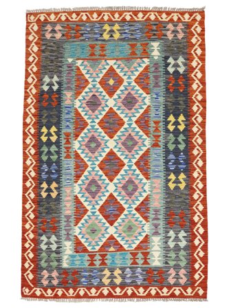 Oriental Kilim Afghan Old Style Rug 127X193 Dark Red/Black Wool, Afghanistan