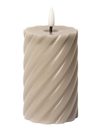 Spiralled Led Pillar Candle Grey C'est Bon