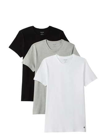 S/S Crew Neck 3Pk Patterned Calvin Klein