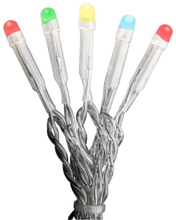 Konstsmide 6344-523 Lysslynge frostet topp, farget, transparent kabel 6,93 m, Belysning