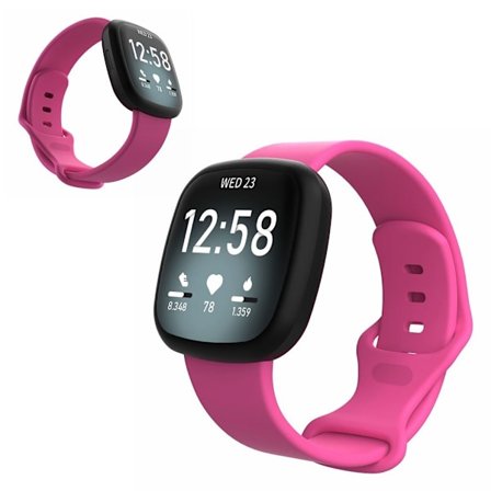 Fitbit Versa 3 / Sense silikon klockarmband - roseröd Size: L