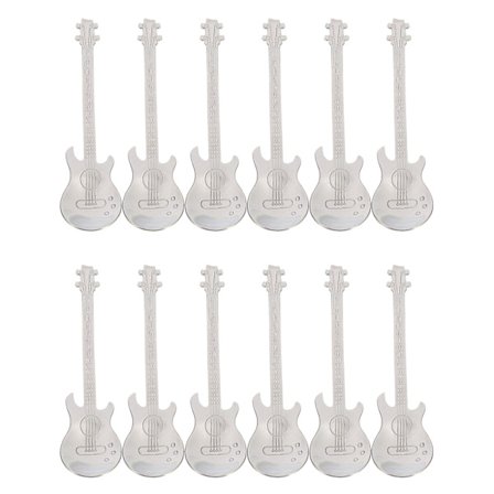 Guitar kaffeske 12 pakker kreativ sød ske rustfrit stål teske omrørings ske guitar s