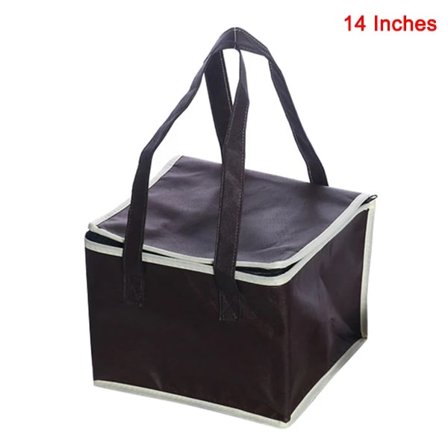 Pizza Väska Isolerad Matförvaring Takeaway Färskhållen Isoleringsväska av Aluminiumfolie Coff Coffee 14 Tum 44*44*24