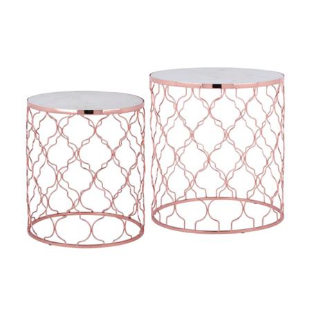 Womo-design Design Sidobordssats Om 2 Ø40 / Ø45 Cm, Vit Banswara Vit