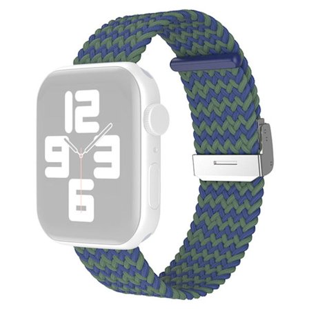 Apple Watch (45 mm) klockarmband i cool nylon - W / Blå Grön