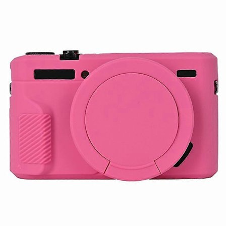 Lämplig för Canon G7 X Mark II Silikonskyddsfodral Halkfritt Kamerafodral (Rosa, Rosröd)