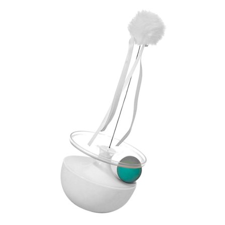 Interaktiv kattleksak med pinne och boll - Självlekande mot tristess för innekatter_OF