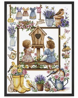 Broderikit Tavla Vårträdgård - Luca-S