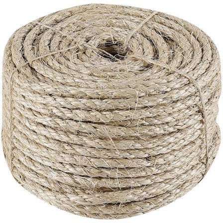 Sisal Reb Katte Træ Reb, 6mm (30M) Udskiftningsreb Jute Reb, som Kat Tilbehør Kat Reb, Udskift Katte Træ, Katte Kradsestolpe, Katte Tårn