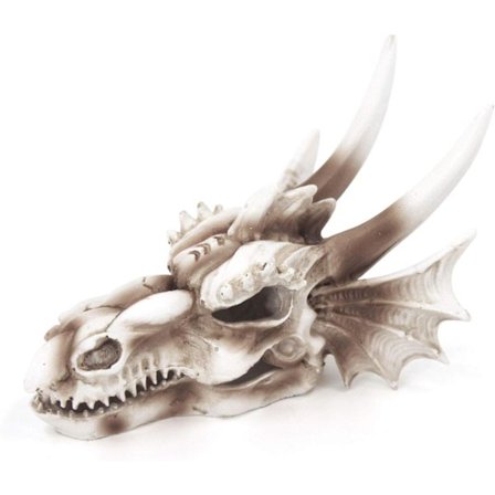 Fiske Tank Dekoration Drage Kranie - Akvarium Dekoration Resin Emulational Dinosaur, Cool Fisk Akvarium Tilbehør, Hjem Bar Dekor 5.5×3.7×4 Tommer