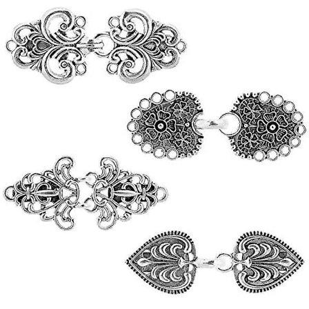 4 Stk. Cardigan Clips, Metal Sweater Clips, Kjole Skjorte Broche Clips, Kjoler Sjal Clips til Kvinder Piger, Retro Kappe Sjal Clips, Sølv Sweater Clip